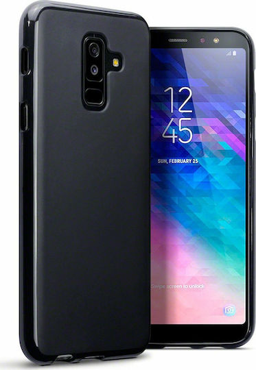 Matt Back Cover Σιλικόνης 2mm Μαύρο (Galaxy A6+ 2018)