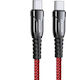 Joyroom S-1230K1 Плетен USB 2.0 Кабел USB-C Мъжки - USB-C 60W Червен 1.2м 57983105187