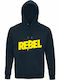 Unisex Hoodie, Organic "Rebel", French Navy