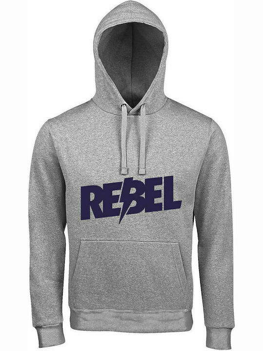 Unisex-Kapuzenpullover, Bio "Rebel", grau meliert