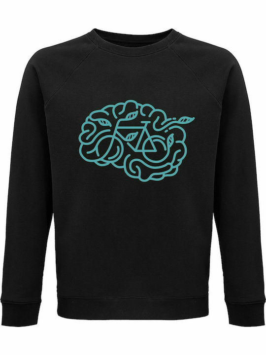 Sweatshirt Unisex, Organic "Brain Bicycle", Black