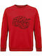 Sweatshirt Unisex, Bio "Gehirn-Fahrrad", Rot