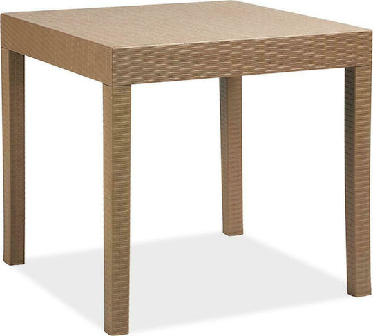 Tisch für kleine Außenbereiche Rattan Stabil Gabi Mocha 80x80x77cm