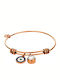 Natalie Gersa Women's Eye Bracelet Handcuffs with Eye Design in Gold Plated Stainless Steel Zircon 21cm