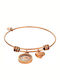 Natalie Gersa Two Hearts Women's Bracelet Handcuffs with Heart Design in Gold Plated Stainless Steel Zircon 21cm