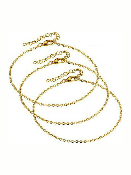 Verorama Bracelet Set Anklet Chain made of Steel Gold Plated