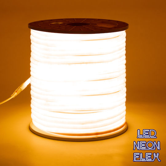 GloboStar Wasserdicht LED-Streifen 220V Warmes Weiß Licht 1m Neon Flex mit Netzteil