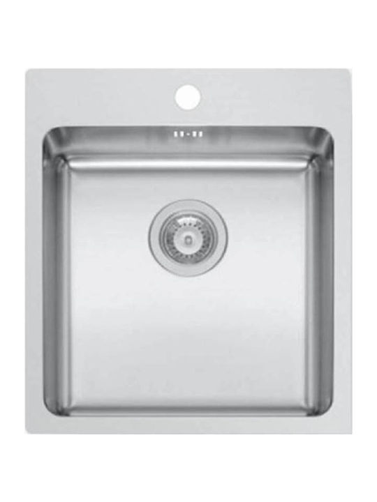 Pyramis 1B Inset Ledge Drop-In Kitchen Inox Satin Sink L45xW50.5cm Silver