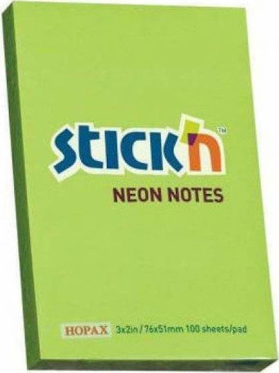 Salko Paper Sticky Note Pads in Cube 100 Sheets Green 7.6x5.1pcs