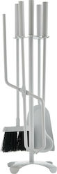 Zogometal Fireplace Tool Set with Stand Holder White Ice