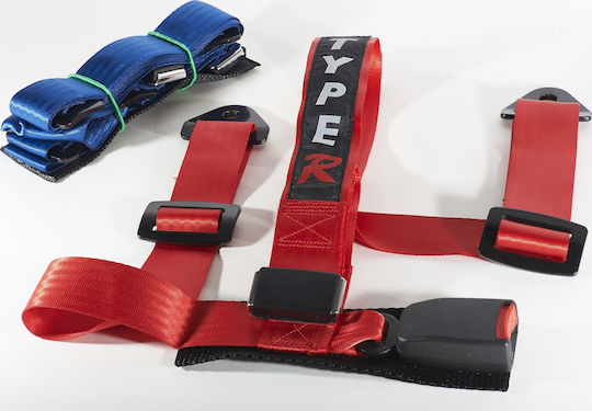Autolegend 4-Punkt-Sicherheitsgurt Rot 1 Stück in Rot Farbe