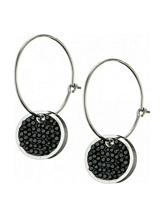 Verorama Earrings Hoops made of Steel with Stones & Pearls