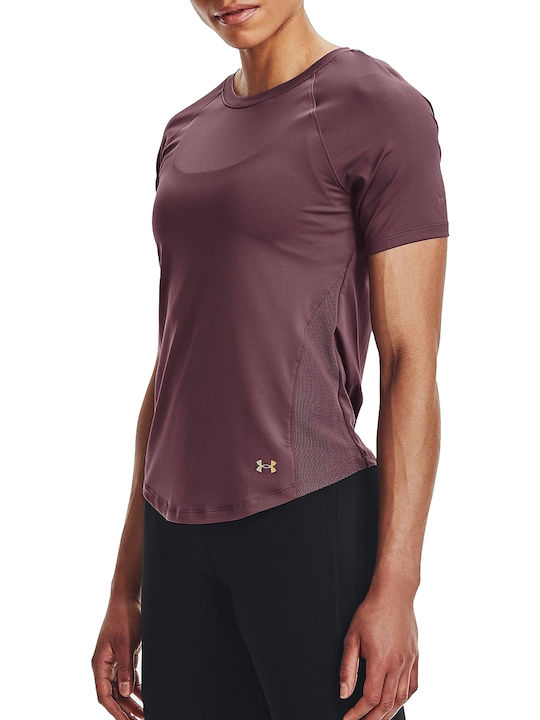 Under Armour Women's Athletic Blouse with Sheer Purple