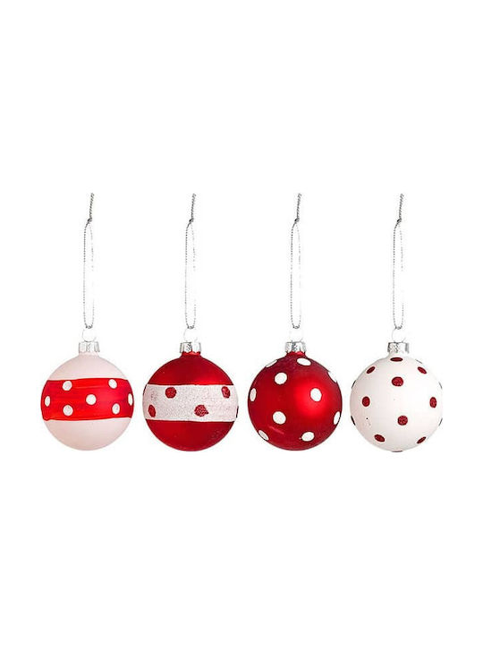 Pouá Set 24 Glass Ball Ornaments 6cm (Various Designs or Colors) (Various Designs or Colors)