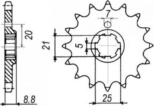 Shark Racing Vorderes Ritzel KDX250 507 15 C45