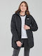 Foundry Women's Long Puffer Jacket for Winter Black