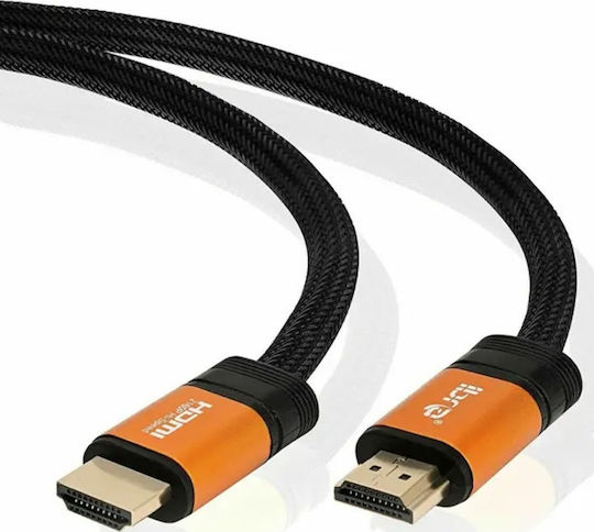 Jiexin Braided Cable HDMI male - HDMI male 1.5m Μαύρο