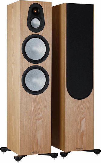 Monitor Audio Silver 500 7G Pair of Hi-Fi Speakers Floor 250W 3 No of Drivers W23xD33.2xH105cm. Beige