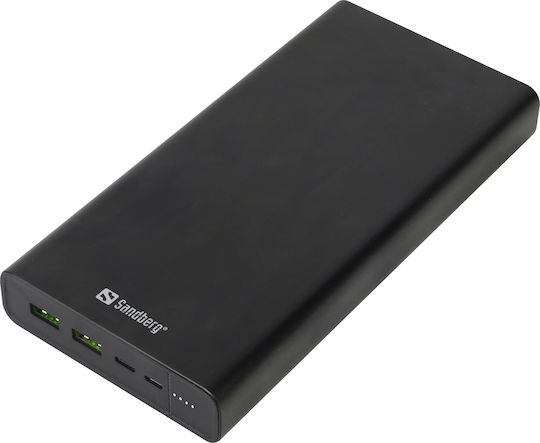 Sandberg 420-63 Power Bank 20000mAh 100W με 2 Θύρες USB-A και Θύρα USB-C Power Delivery Μαύρο