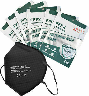 Max Barbeador Max-02 Filtering Half Mask FFP2 Μαύρο 10τμχ