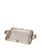 Καρβούνης Rectangle Tray Silver Plated with Handle In Silver Colour 1pcs