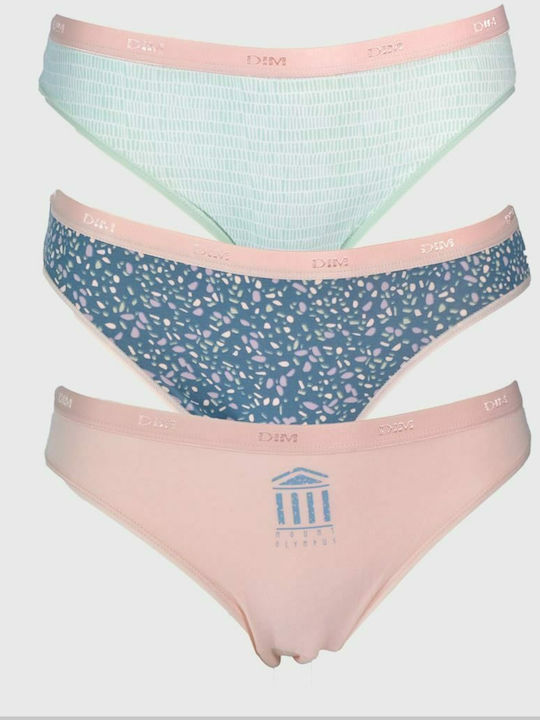 Dim Βαμβακερά Γυναικεία Slip 3Pack Ροζ