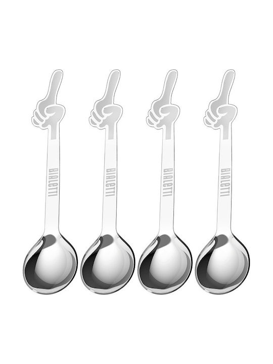 Bialetti Perfetto Set de Linguri Cafea / ceai Argintiu 4buc