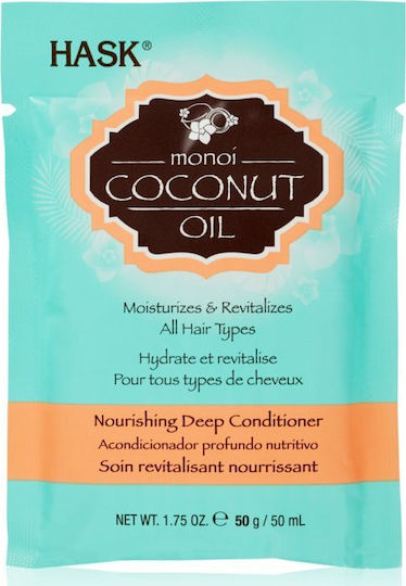 Hask Monoi Coconut Oil Conditioner Αναδόμησης/Θρέψης για Όλους τους Τύπους Μαλλιών 50ml