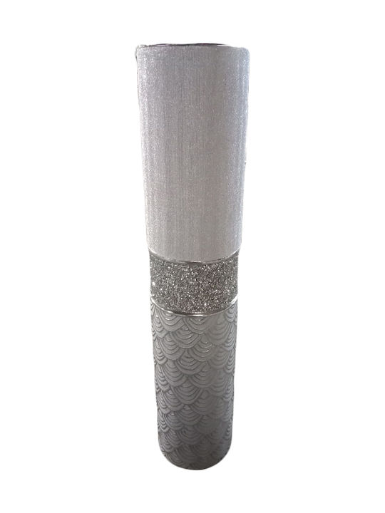 Καρβούνης Διακοσμητικό Βάζο Κεραμικό Diana Ζαχαρί/Ασημί 14.5x14.5x69.7cm