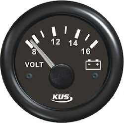 Eval Boat Voltmeter 04520-INOXVoltmeter 8-16V Stainless Steel Black