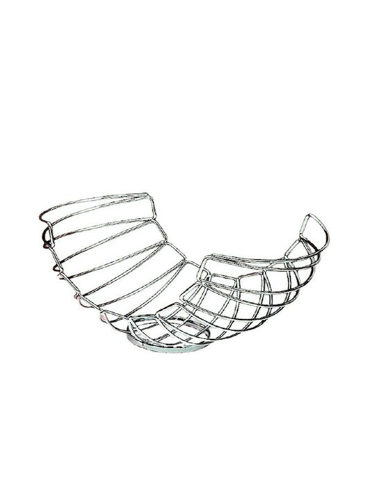 Καρβούνης Obstschale Metallisch Silber 33x22x16cm