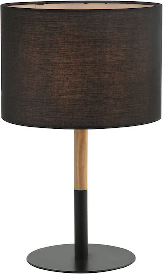 Zambelis Lights Metal Table Lamp for Socket E14 with Black Shade and Base