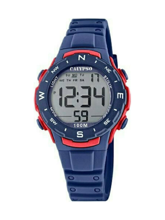 Calypso Kids Digital Watch with Rubber/Plastic Strap Blue