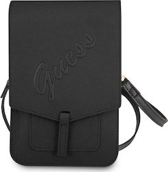 Guess Saffiano Script Logo Sock & Pouch up to 7" Black GUWBRSAVSBK