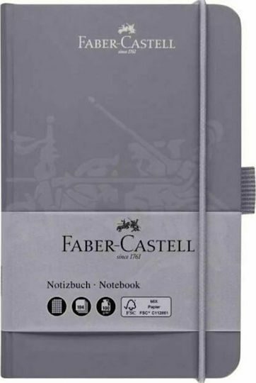 Faber-Castell Rose Σημειωματάριο A6 194 Φύλλων Καρέ με Λάστιχο και Στυλοθήκη Γκρι