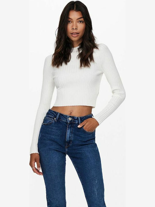 Only Women's Crop Top Turtleneck Long Sleeve Cl...