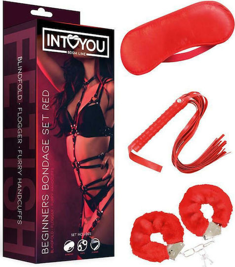 IntoYou BDSM Line Beginners Bondage Set 3 Pieces BDSM Kit in Rot Farbe 3Stück