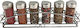 Karvounis Glass Tabletop Spice Rack with Stand Silver 6pcs