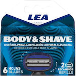 LEA Body Shave 2 Replacement Heads with 6 Blades 6pcs