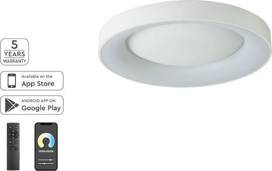 Home Lighting Таванно осветление 60бр Бяла с Вграден LED и Дистанционно Управление