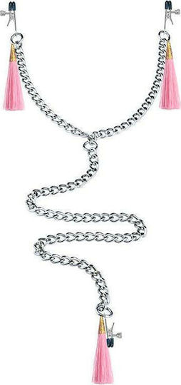 Lovetoy Chain with Nipple & Clitoris Clamps Σφιγκτήρες Θηλών σε Ροζ Χρώμα