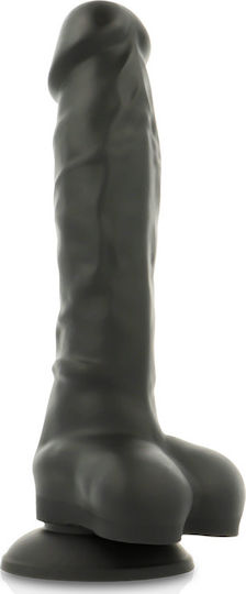 Cock Miller Glass Dildo with Balls and Suction Cup Black 18cm