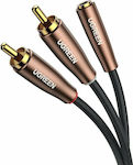 Ugreen Cable 3.5mm female - 2x RCA male Μαύρο 5m (60988)