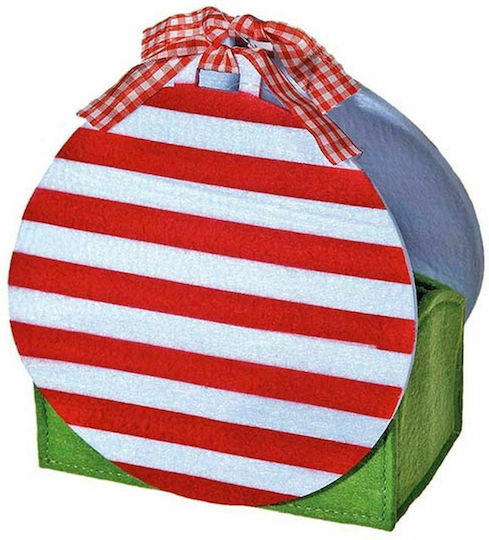 JK Home Decoration Decorative Space Bag made of Fabric White-Red 22x20x10cm 1pcs