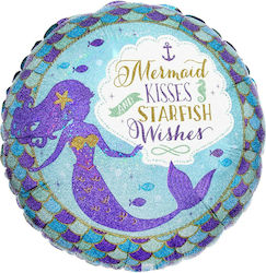 Balloon Foil Mermaids Round Multicolour 45cm