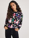 Desigual Women's Long Sleeve Sweater Floral Black