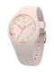 Ice lo Watch with Pink Rubber Strap