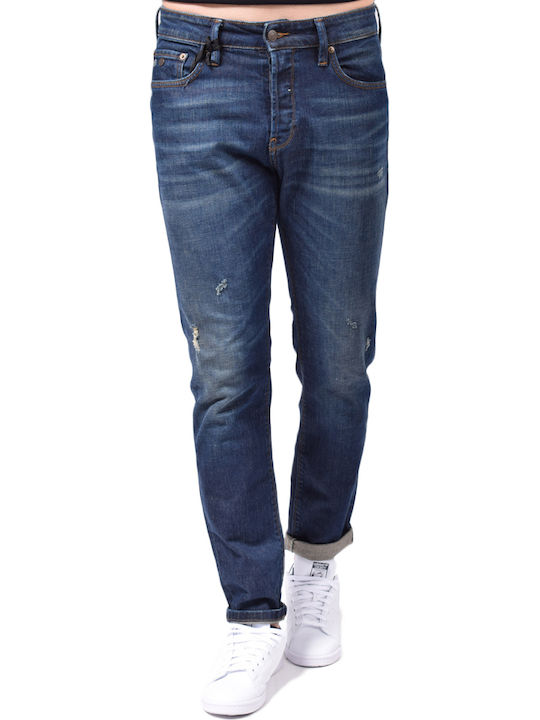 Simon Men's Jeans Pants with Slim Fit Blue