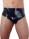 LateX Men's Latex Briefs with Plug Ανδρικό Sexy Slip Μαύρο