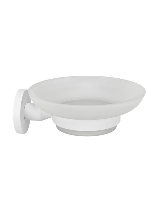 Verdi Sigma Glass Soap Dish Wall Mounted White Matt White Matt